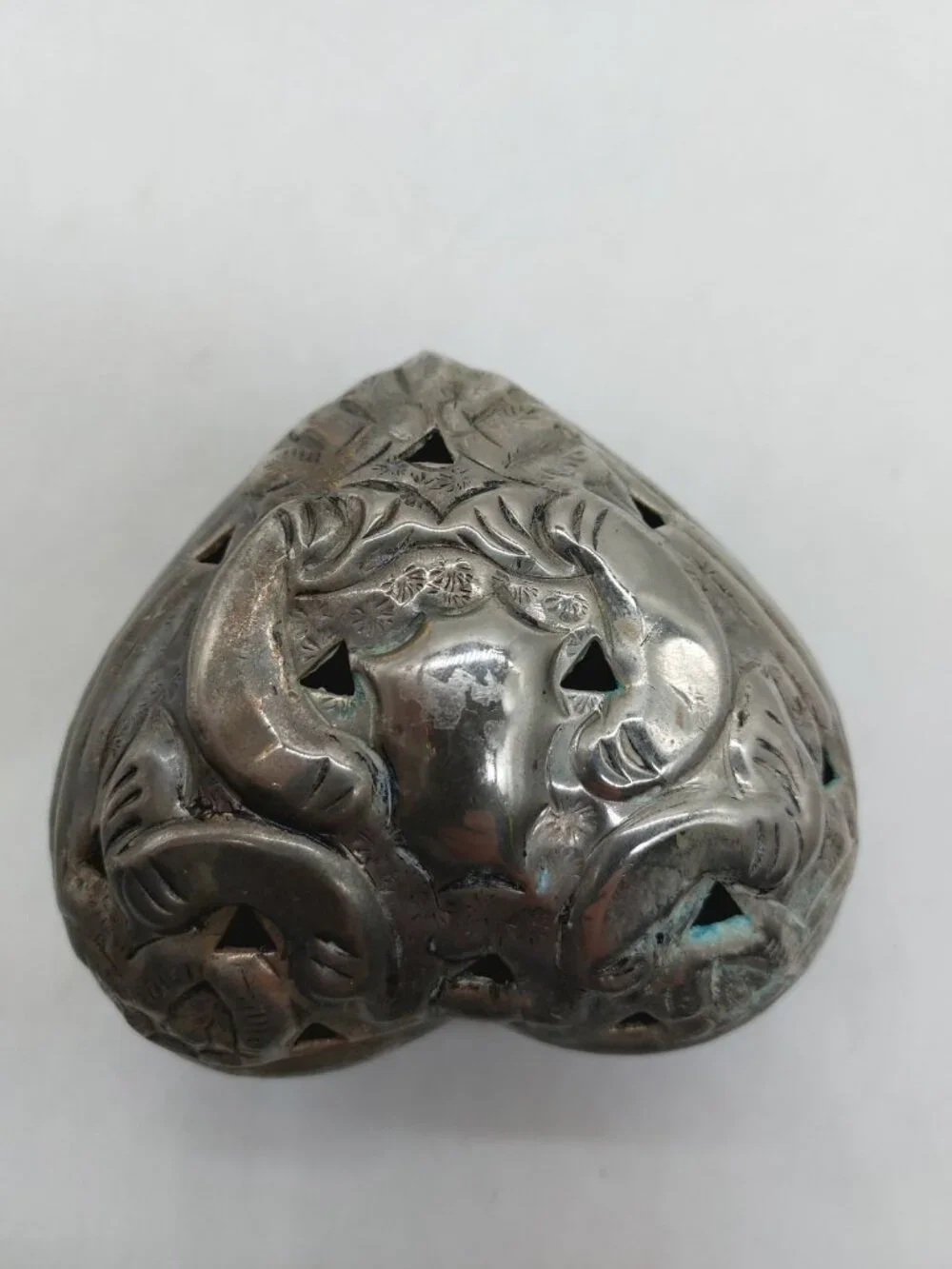Alda's Forever English Silver Tone Friendship Heart Trinket Box Vintage